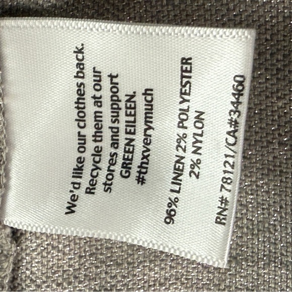 Eileen Fisher Linen Dress Tan Silver Metallic Shimmer Slip Minimalist SZ L - Picture 11 of 16